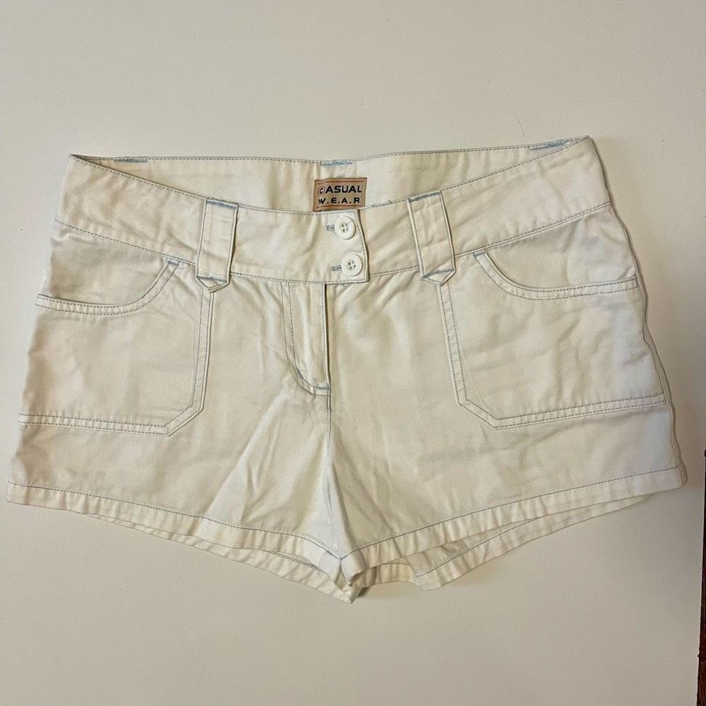 Y2K White Womens  Cotton Casual W.E.A.R. Short Sz 10